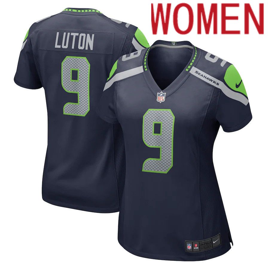 Women Seattle Seahawks 9 Jake Luton Nike College Navy Game Player NFL Jersey